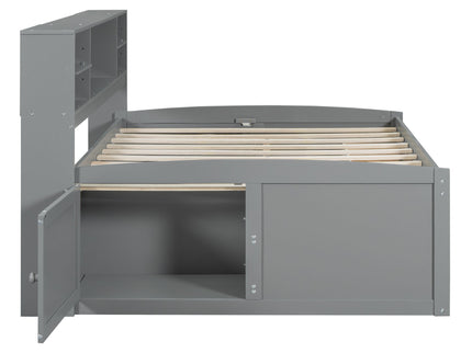Daybed With 2 Bedside Cabinets, Upper Shelves And 4 Drawers