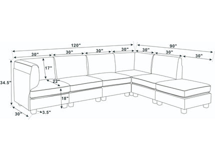 Upholstered Modular Sectional - Black