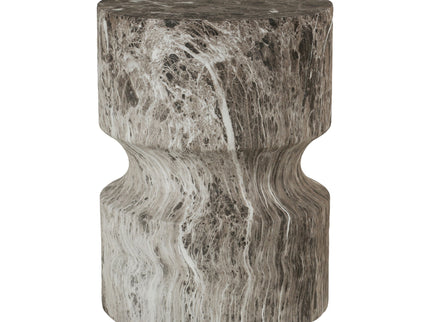 Outdoor Geometric Round End Table - Marble