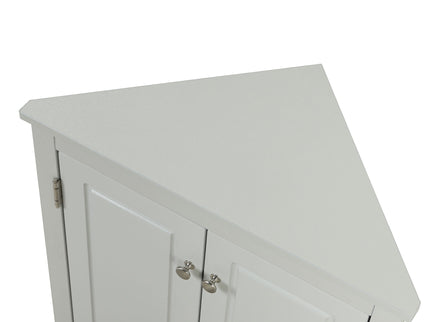 Triangle Bathroom Storage Cabinet With Adjustable Shelves, Freestanding Floor Cabinet For Home Kitchen