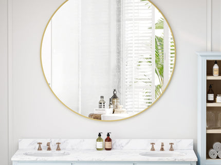 Wall Circular Mirror Metal Framed Mirror Round Vanity Mirror Dressing Mirror, For Bathroom, Living Room, Bedroom Wall Decor