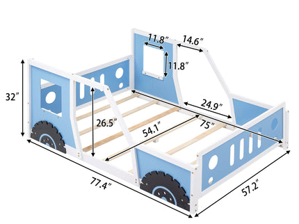 Classic Car Shaped Platform Bed With Wheels