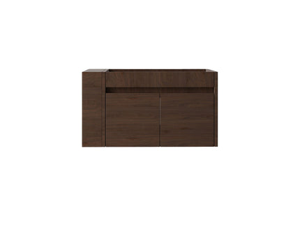 Floating Bathroom Vanity Cabinet, Soft Close Double Drawers, Open Side Storage, Wall Mounted, Cabinet Only