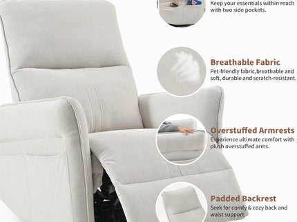 270° Power Swivel Rocker Glider Recliner Chair With USB Ports
