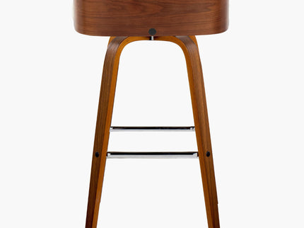 Maya - Mid Century Modern Fixed Height Barstool With Swivel With Square Footrest (Set of 2)