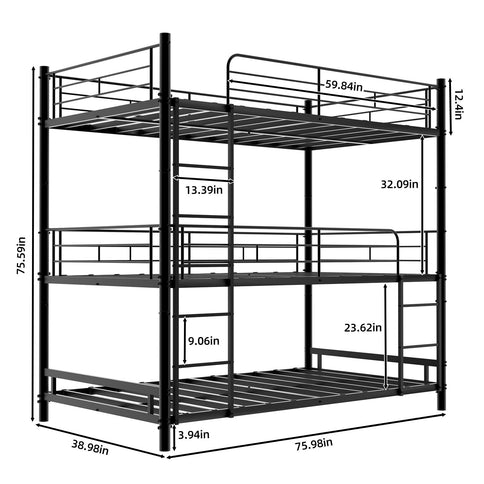 Triple Frame Bed With Built In Ladder