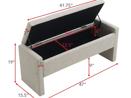 Modern Upholstered Large Bed End Bench With Storage