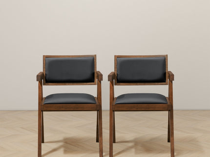 Athena - Dining Chair (Set of 2) - Black / Brown