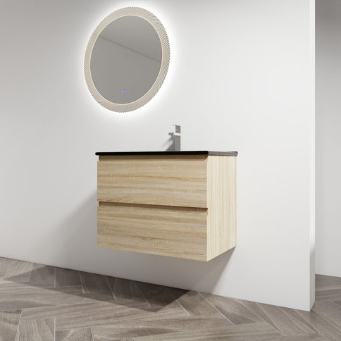 Wall Mounted Bathroom Vanity With Sink, 2 Soft Close Drawers
