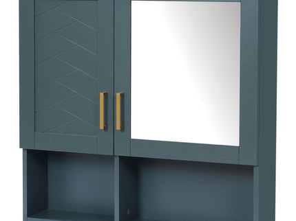 2 In 1 Wall-Mounted Mirror Cabinet With Adjustable Shelves, Soft-Close Doors, High-Definition Mirror & Storage
