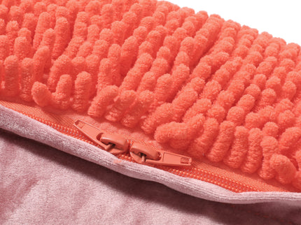 Sunny - Square Pouf, Versatile Ottoman Or Floor Cushion - Coral