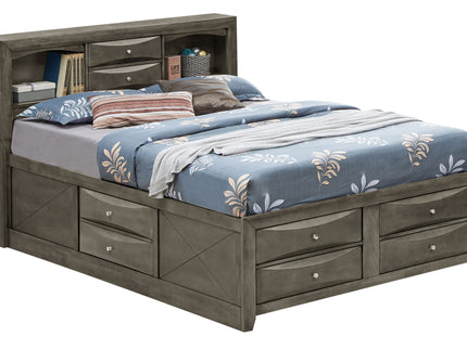 Modern Design Storage Bed With Bookcase Headboard