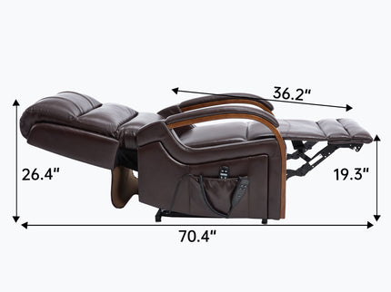 Power Lift Recliner Chair Dual Motor Infinite Position With Heat Massage And Heavy Duty Motion Mechanism - Brown