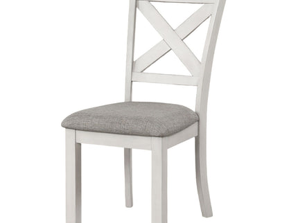 Dining Chairs With Cross Back, Cushion Seat (Set of 2) - White