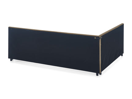 Mid-Century Storage Upholstered Tufted Bed Frame With Backrest And Armrests