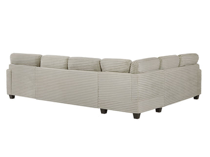 Upholstered U-Shaped Sectional Sofa With Movable Ottoman And Side Storage Pockets