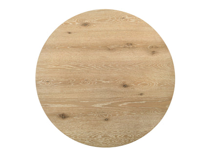 Tate - Round Dining Table With Cream Color Upholstered Chairs (Set of 5) - Oak Finish