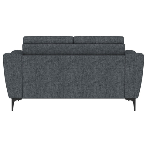 Oberle - Upholstered Sloped Track Arm Loveseat - Charcoal