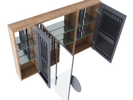 Wall Mounted Bathroom Cabinet With Adjustable Shelves Storage Cabinet - Imitative Oak
