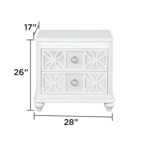 Abigale - 2 Drawer Nightstand With LED - White