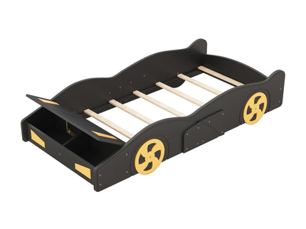 Race Car Shaped Platform Bed With Wheels And Storage