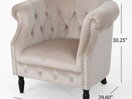 Celestialis - Upholstered Club Chair With Tub Design And Rolled Recessed Armrests
