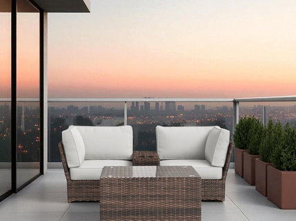 Comfortable Modern Patio Rattan Sectional Set With Cushions