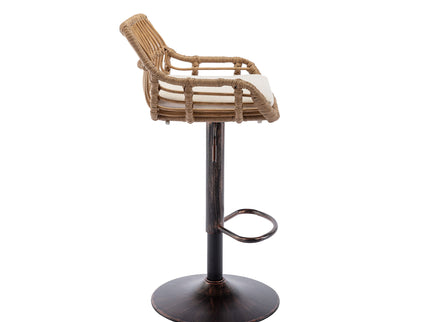 Modern Swivel Bar Stools Adjustable Counter Chairs With Footrest (Set of 2)