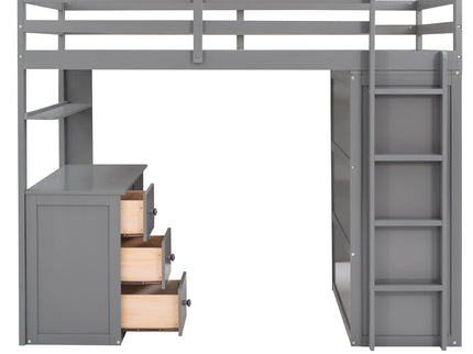 Loft Bed With Drawers, Desk, And Wardrobe