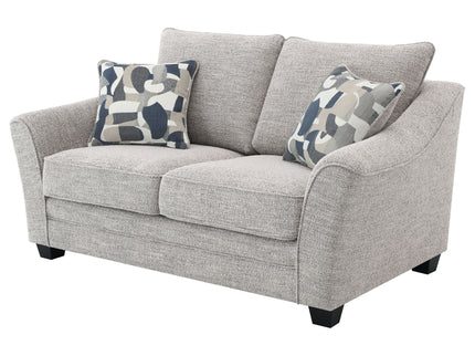 Lido - Upholstered Loveseat With Tapering Block Legs - Light Gray