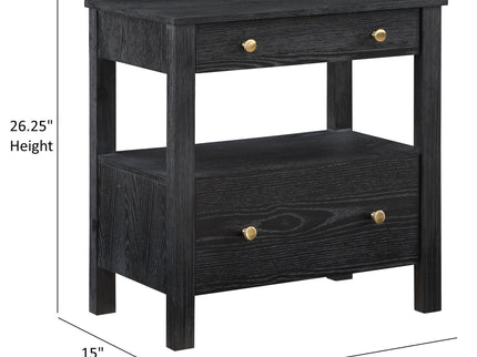 Danielle - 2 Drawer Nightstand - Black