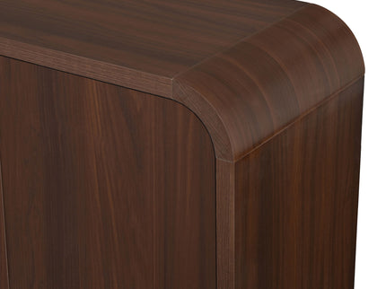 Curved Edge TV Stand With Large Cabinets