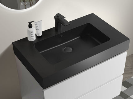 Alice - Bathroom Vanity With Large Storage, Sink Wall Mounted Floating Bathroom Vanity For Modern Bathroom, One-Piece Sink Basin Without Drain And Faucet