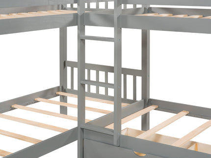 L Shaped Bunk Bed With Drawers