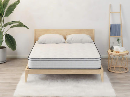12'' Hybrid Mattress With Pocket Springs And Memory Foam, Medium Firm Support - White - Queen