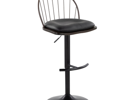 Riley - Farmhouse Adjustable Height Barstool With Swivel With Rounded T Footrest (Set of 2)