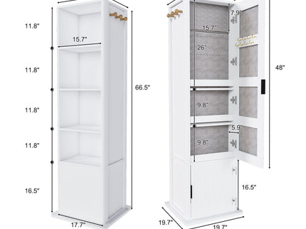 360° Rotating Makeup Cabinet With Full Length Mirror