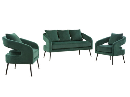 3 Piece Living Room Set, Loveseat & 2 Accent Chairs