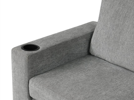 Modern U-Shaped Sectional Sofa Convertible Pull-Out Sofa Bed With USB Ports And Cup Holders