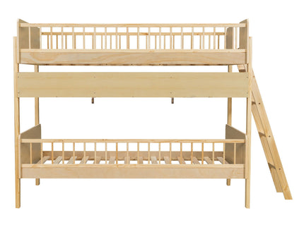 Bunk Bed With 3 Storage Shelves, Adjustable Ladder Left Or Right
