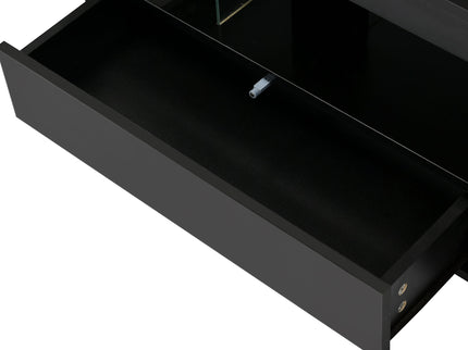 LED Coffee Table With 2 Drawers And Display Shelves