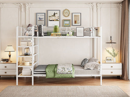 Bunk Bed With 5 Tier Shelves