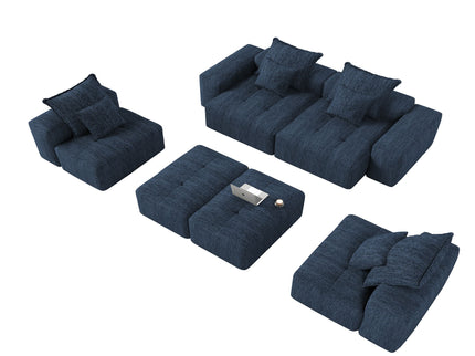 Modern Oversized Diy Combination Modular Sectional Sofa & Pillows