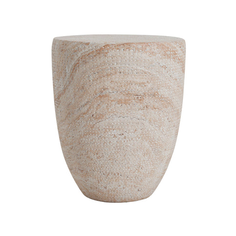 Outdoor / Indoor Lightweight, Concrete Side Table, Travertine - Beige