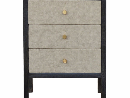 Nightstand, 3 Drawer - Black