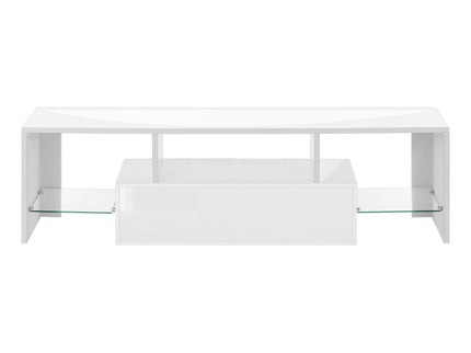 TV Stand, Console, Media Entertainment Center, Storage Cabinet, Glossy Contemporary & Modern - White