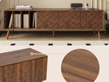 TV Stand With 5 Legs, Media Console Table For Tvs Up To 75" - Walnut