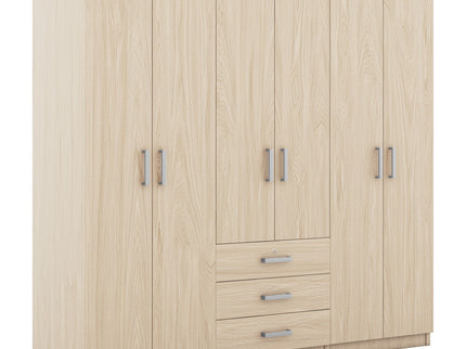 6 Doors Wardrobe Storage For Bedroom, With Big Drawers