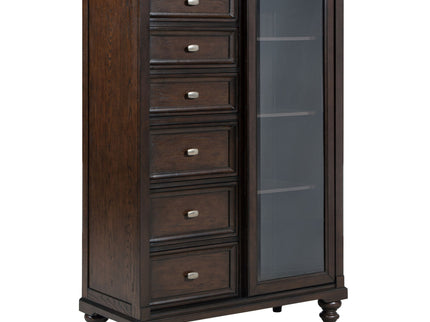 Berwick - 6 Drawer Chest With Door - Dark Oak