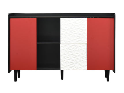 Modern Sideboard Buffet Cabinet With Doors And Unique Panel Styling